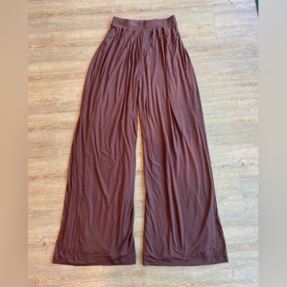 Women’s Self-Double Layer Dark Brown Pants Medium - Picture 2 of 6